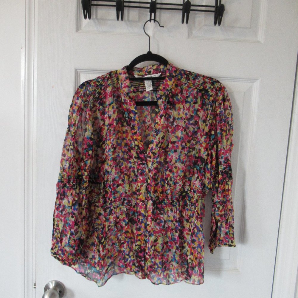 DVF Mixed Dot Colorful Pink Shirt size S